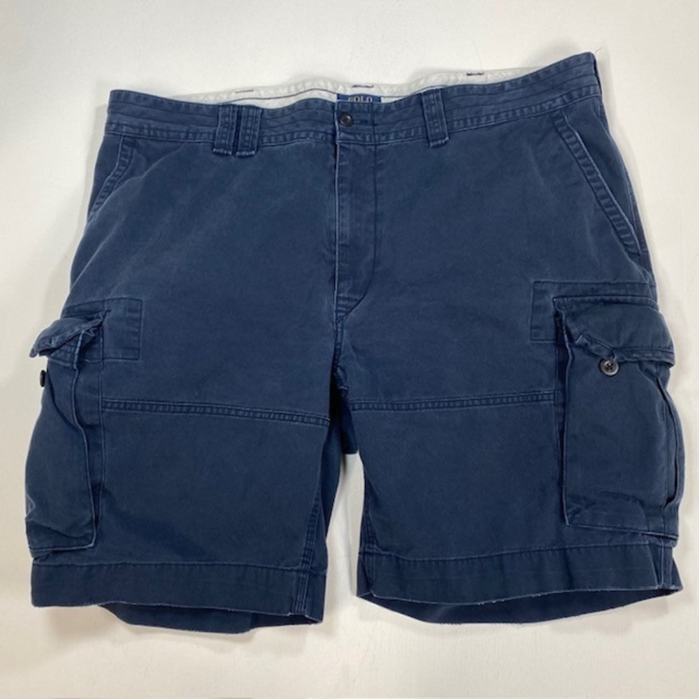 Polo Ralph Lauren Mens Navy Blue Cotton Twill Cargo Shorts Size 44B‎ Utility
